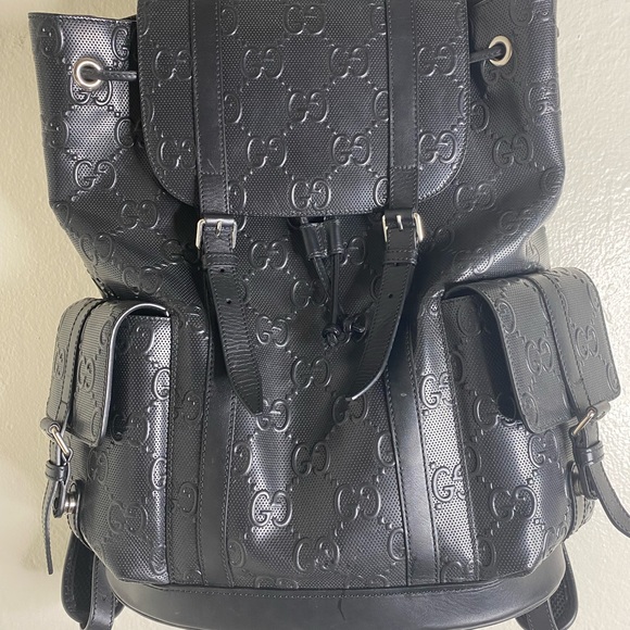 GG EMBOSSED TRAVELERS LOGO BACKPACK - Picture 1 of 9